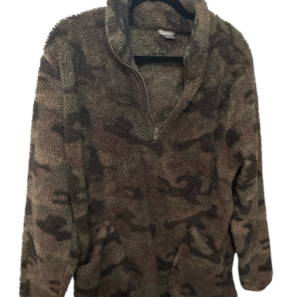 NATURAL REFLECTIONS - Camouflage 1/4 Zip Sherpa Pullover
